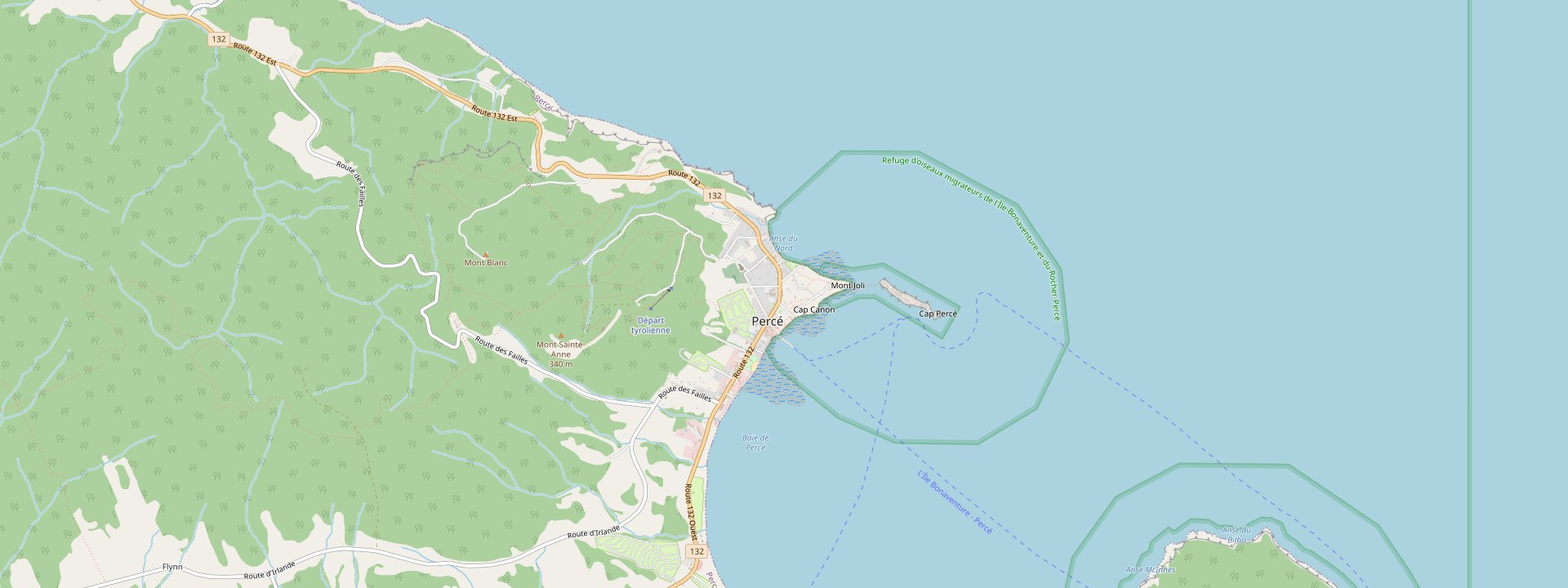 Plan des rues de Percé