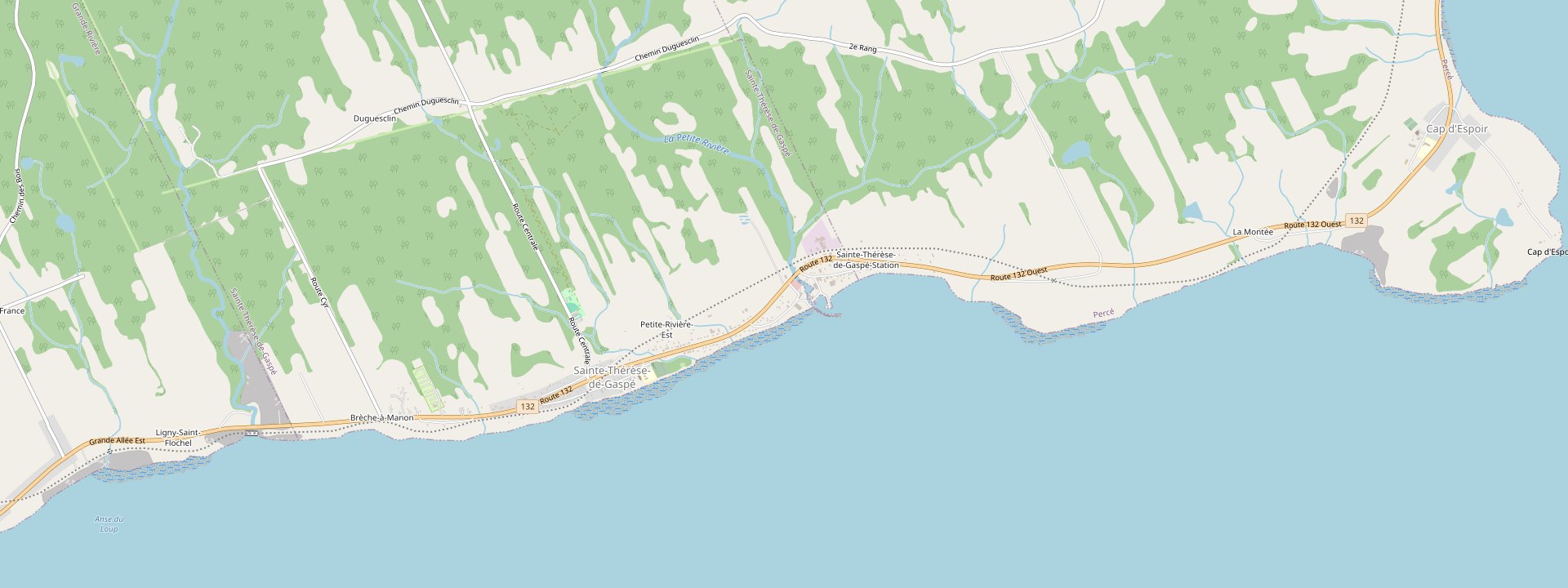 Plan des rues de Sainte-Thérèse-de-Gaspé
