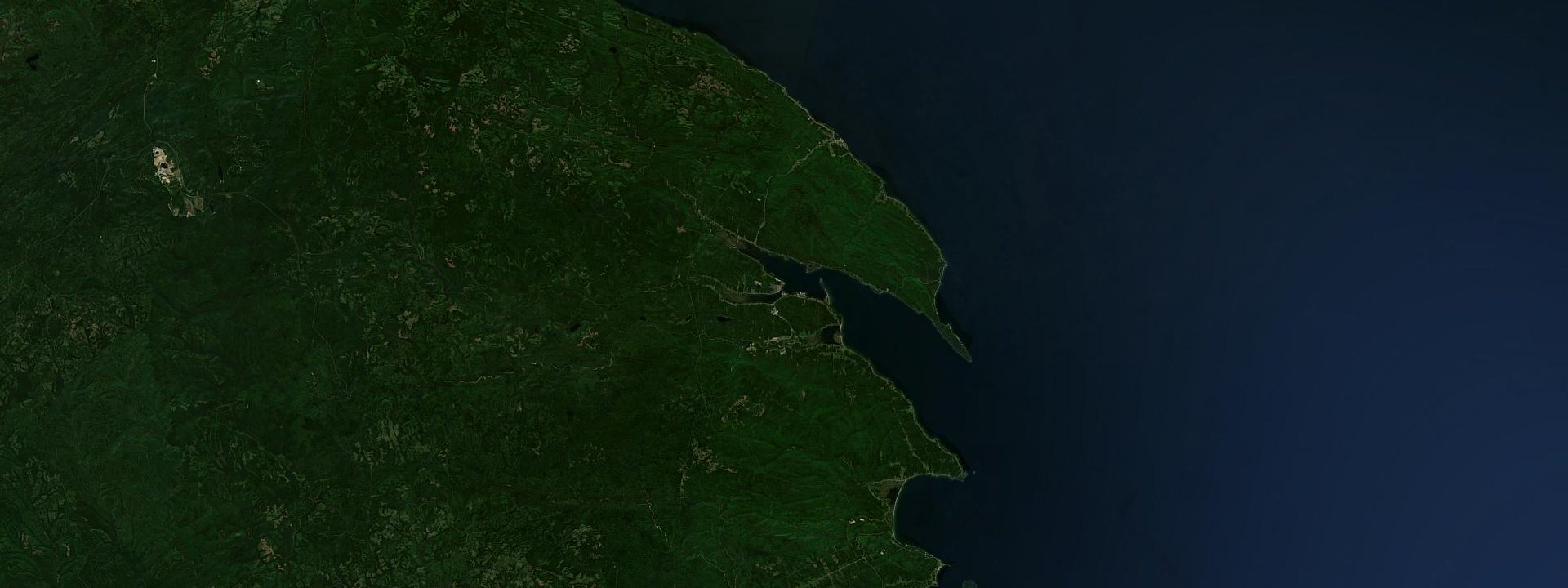 Vue satellite de Gaspé