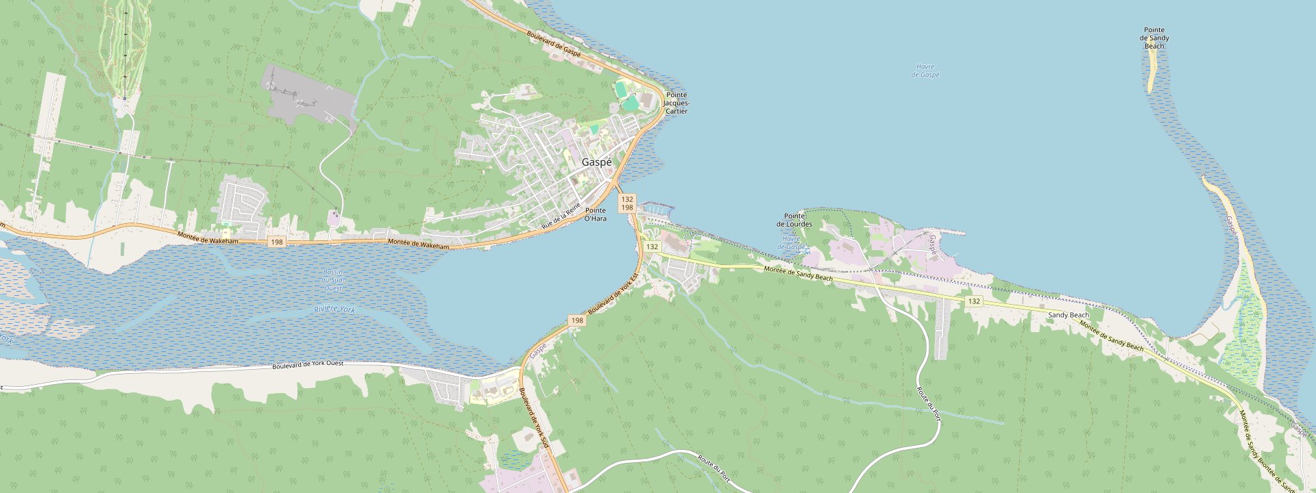 Plan des rues de Gaspé