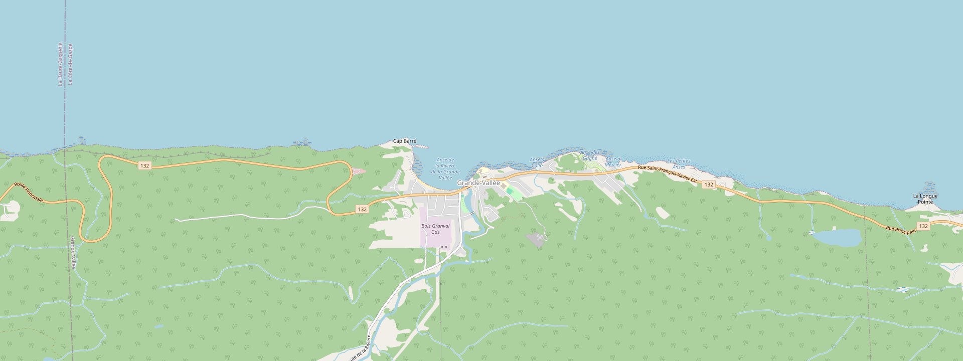 Plan des rues de Grande-Vallée