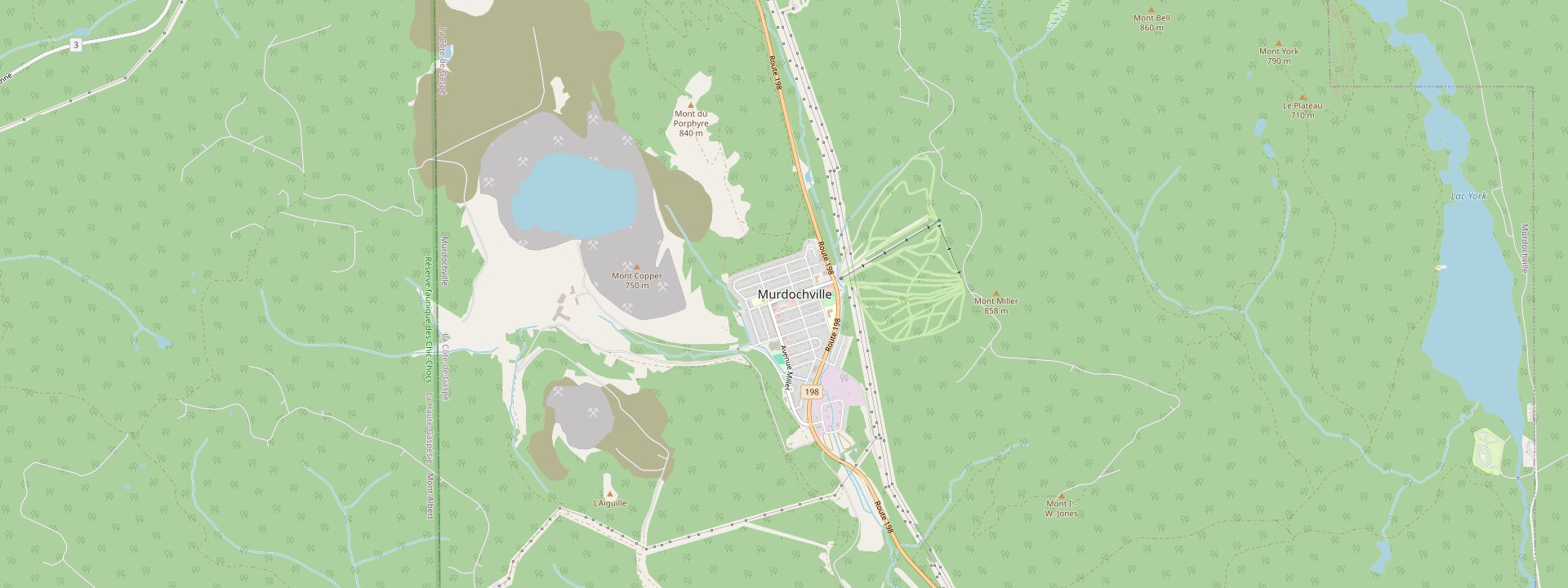 Plan des rues de Murdochville