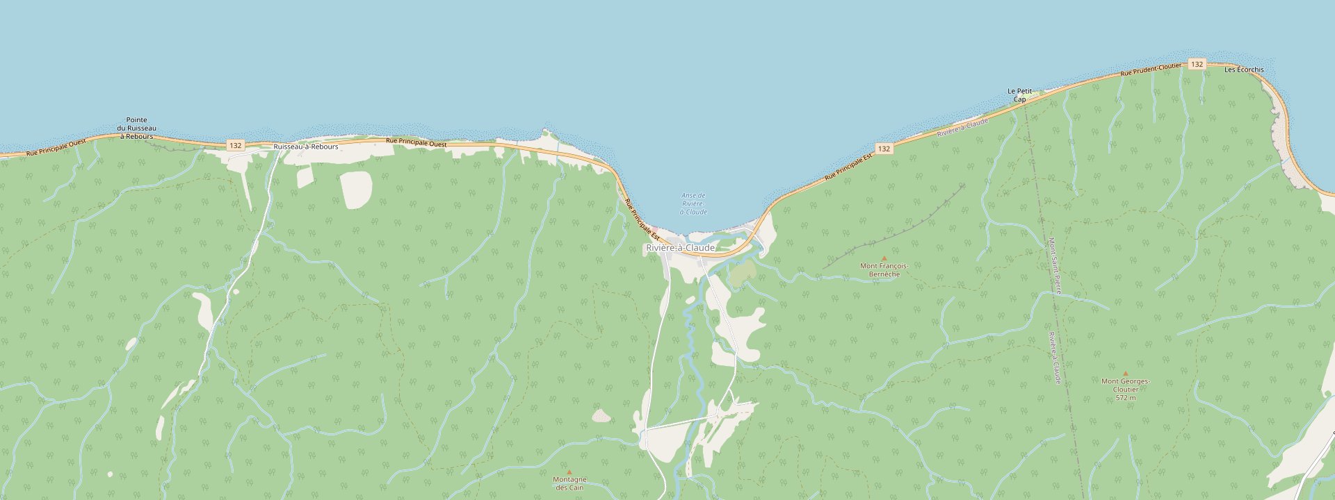 Plan des rues de Rivière-à-Claude