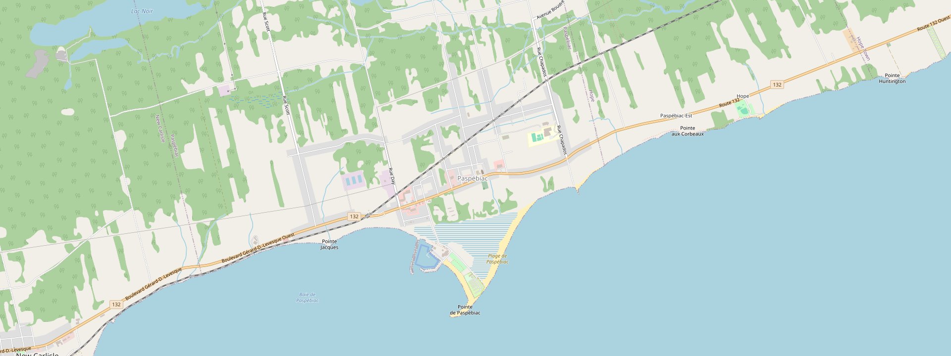 Plan des rues de Paspébiac