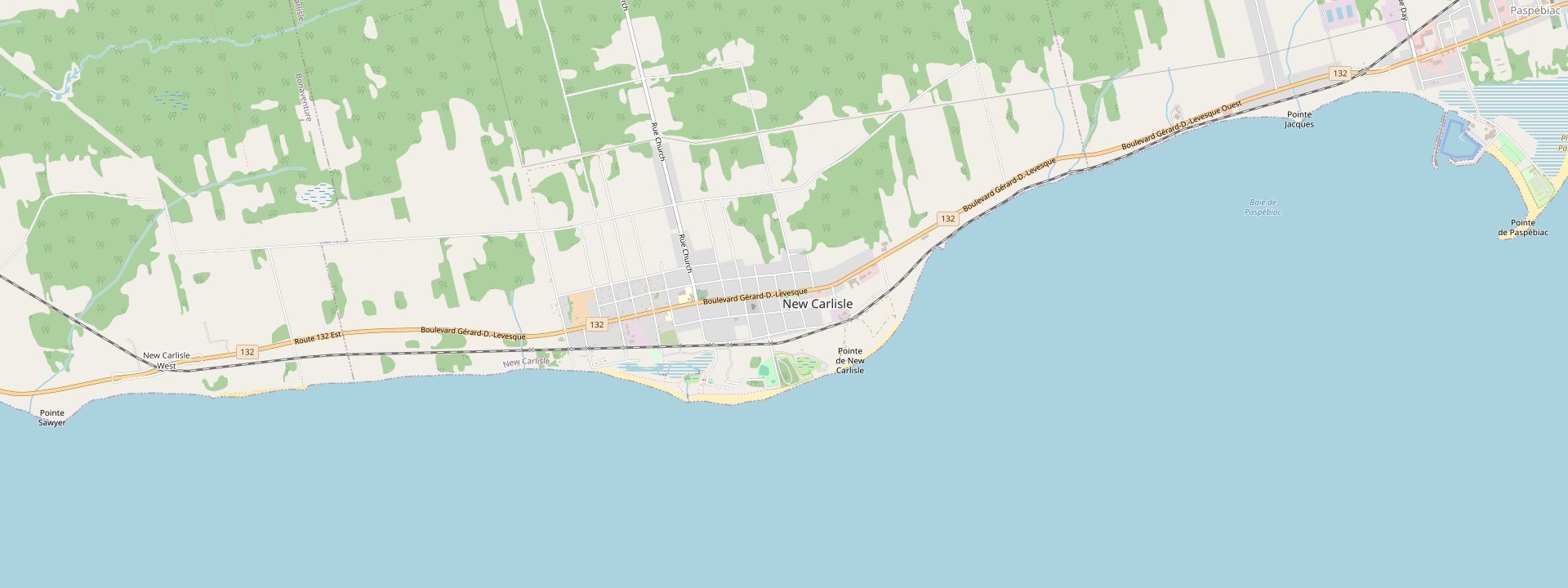 Plan des rues de New Carlisle