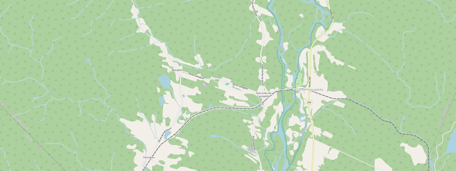Plan des rues de Cascapédia--Saint-Jules
