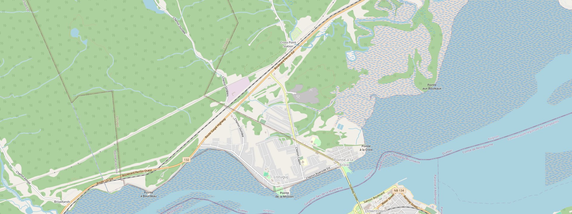 Plan des rues de Pointe-à-la-Croix