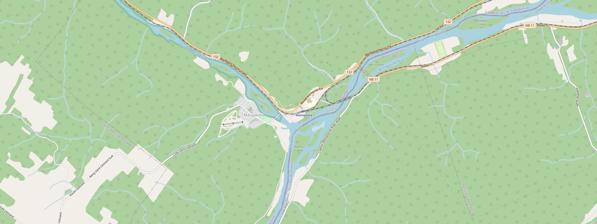 Plan des rues de Matapédia