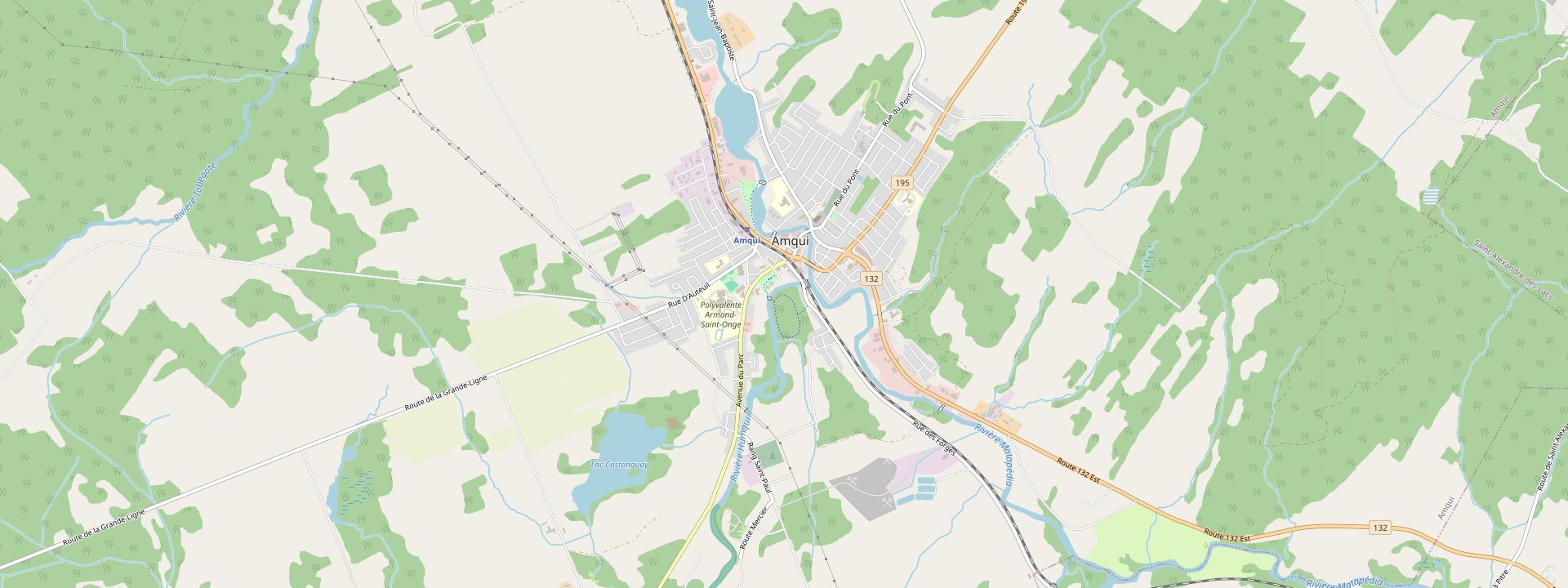 Plan des rues de Amqui