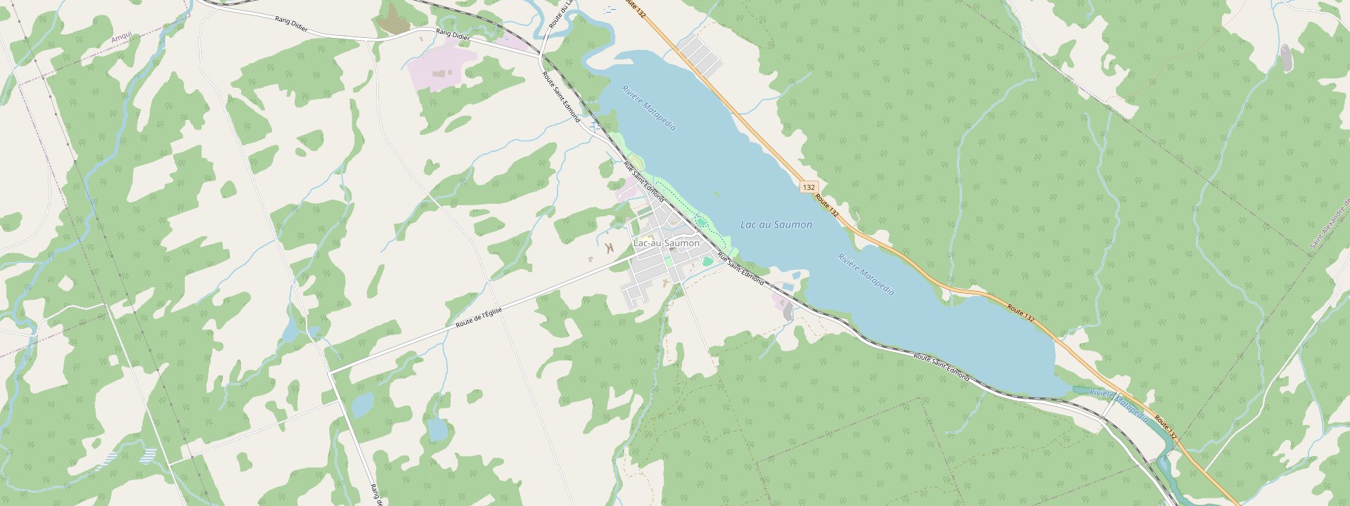 Plan des rues de Lac-au-Saumon
