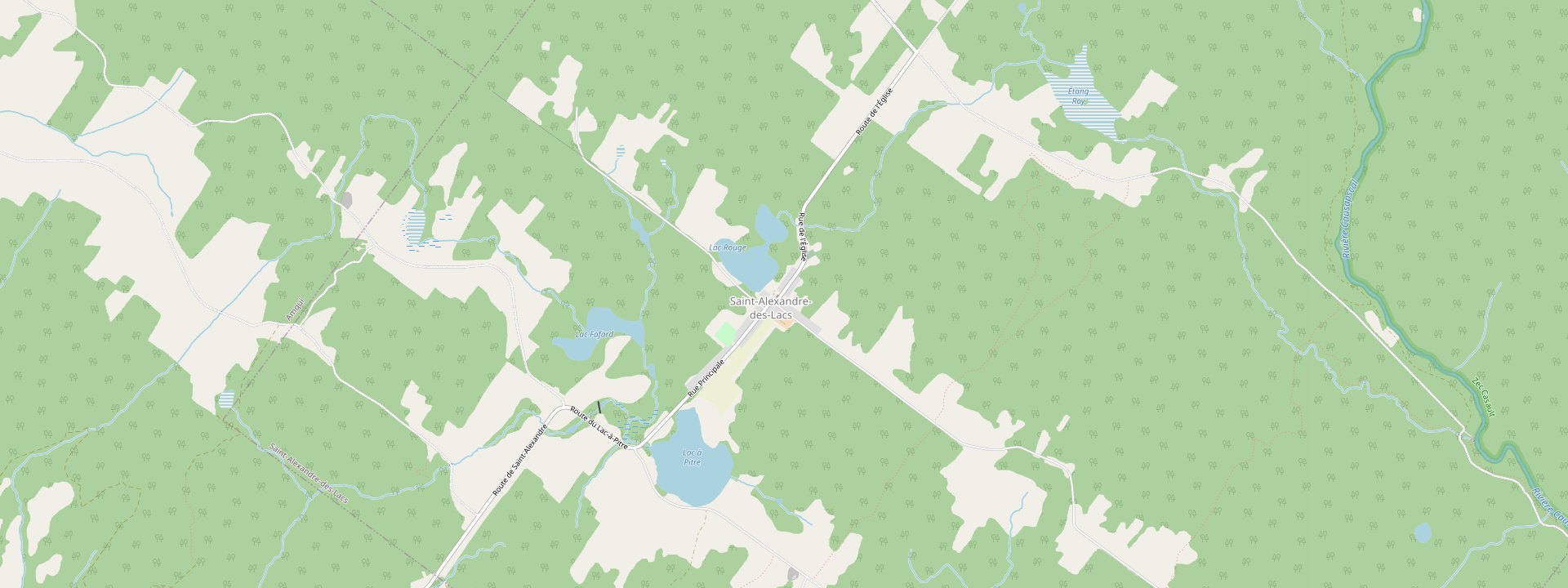 Plan des rues de Saint-Alexandre-des-Lacs