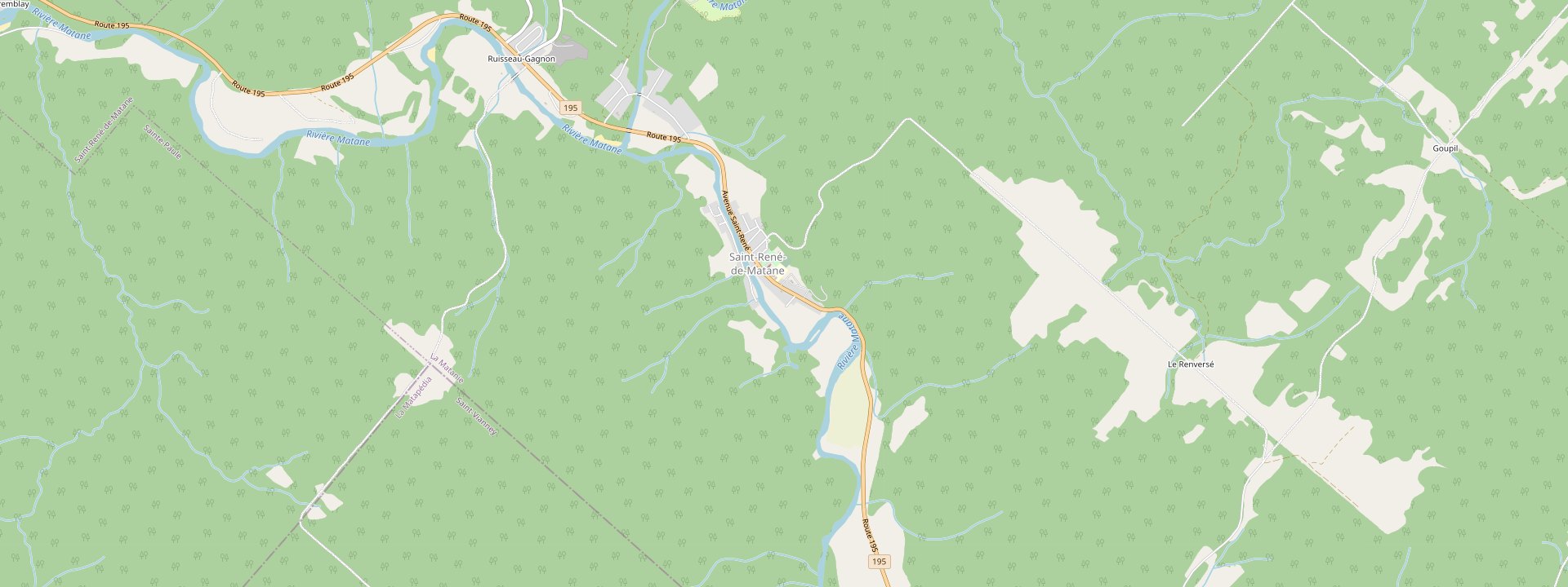 Plan des rues de Saint-René-de-Matane