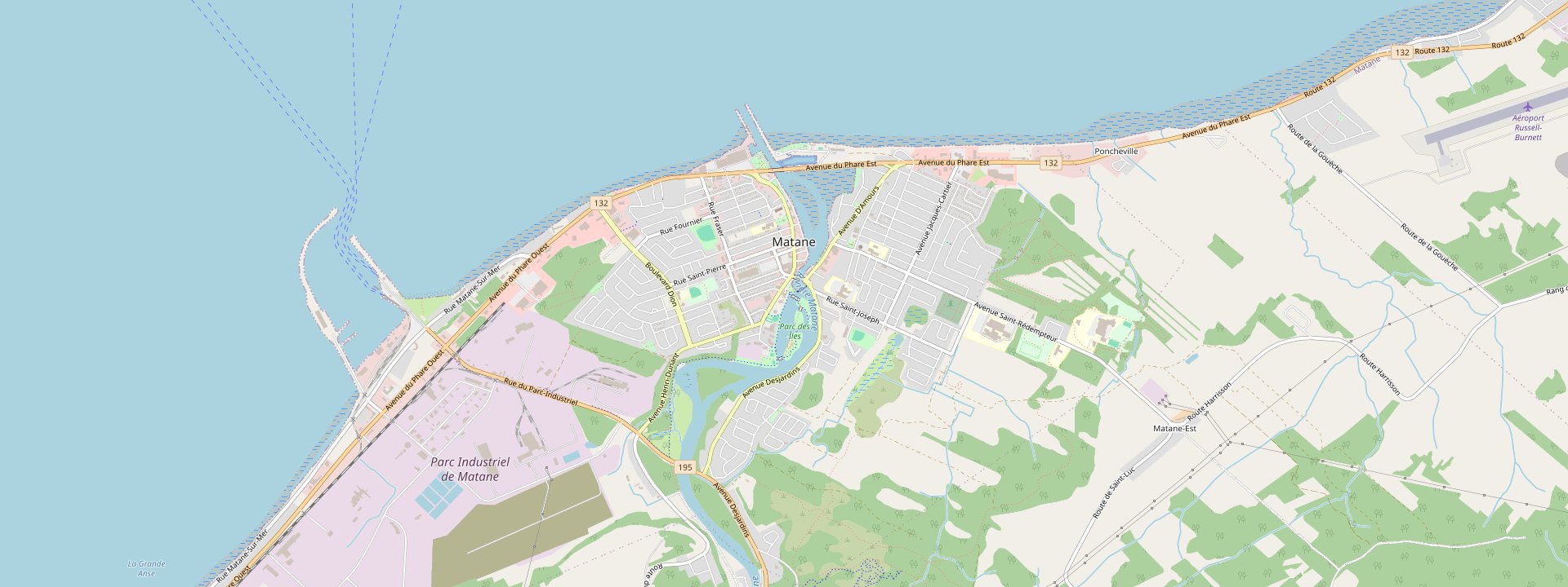 Plan des rues de Matane