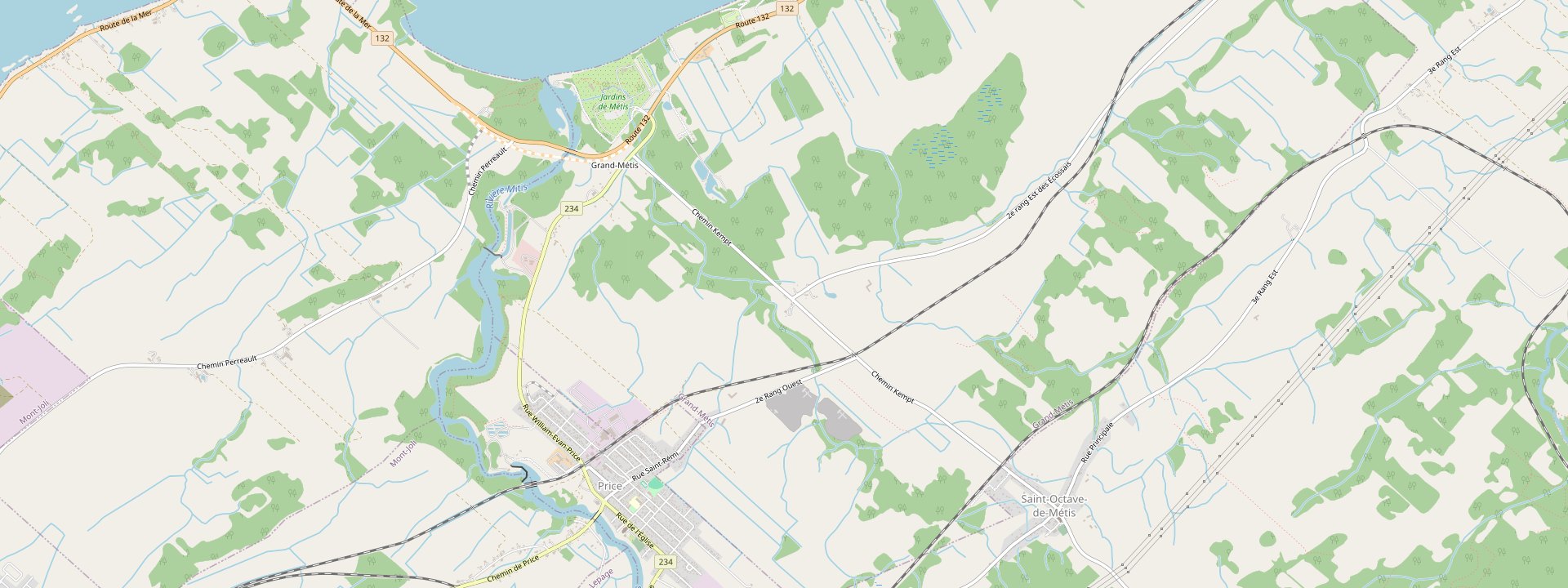 Plan des rues de Grand-Métis