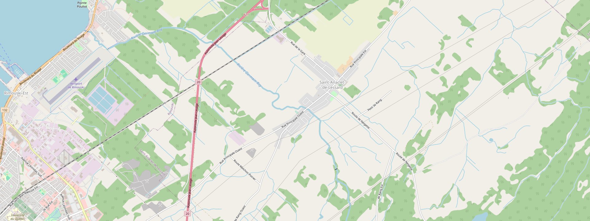 Plan des rues de Saint-Anaclet-de-Lessard