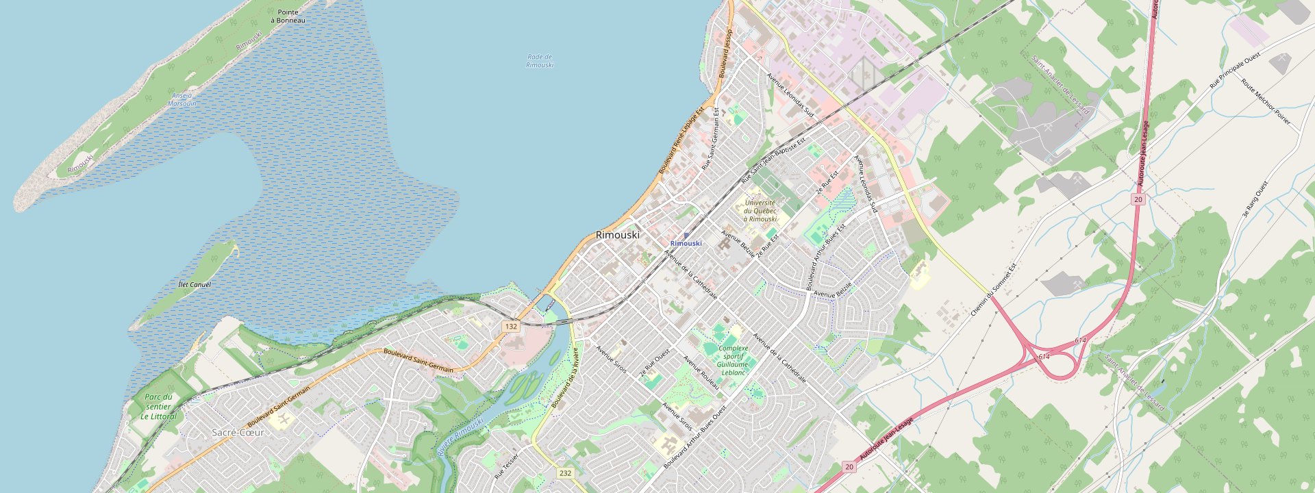 Plan des rues de Rimouski