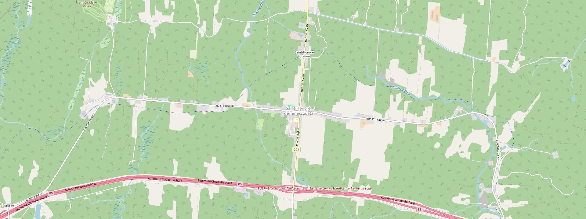 Plan des rues de Saint-Honoré-de-Témiscouata