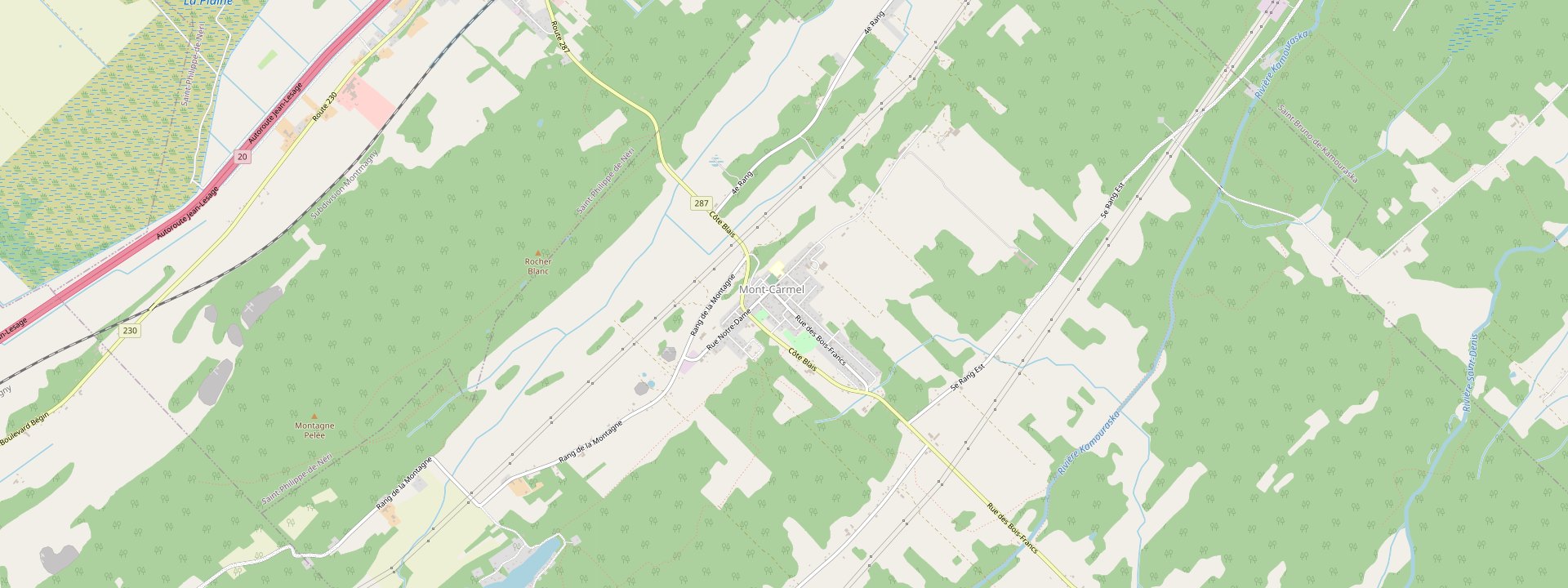 Plan des rues de Mont-Carmel