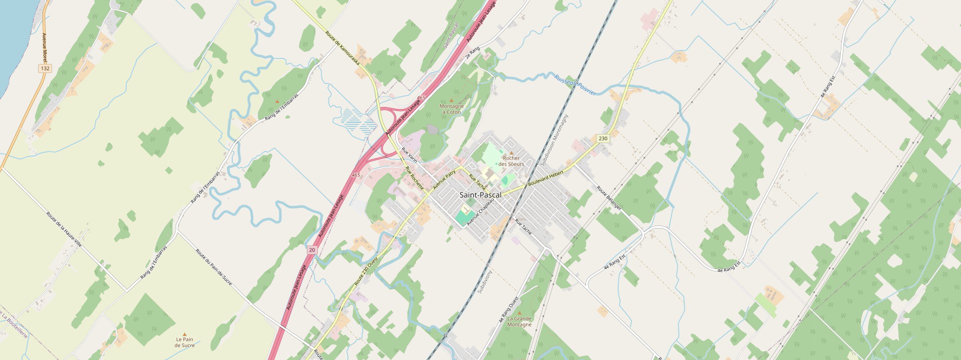 Plan des rues de Saint-Pascal