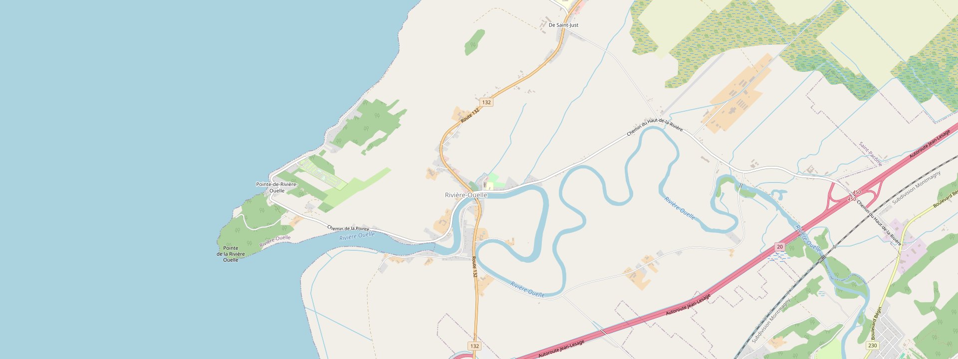 Plan des rues de Rivière-Ouelle