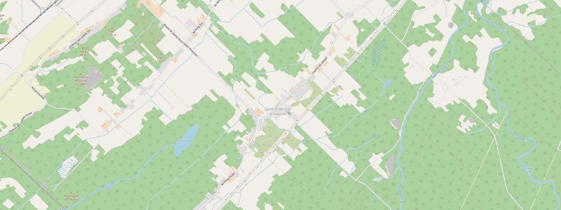Plan des rues de Saint-Onésime-d'Ixworth