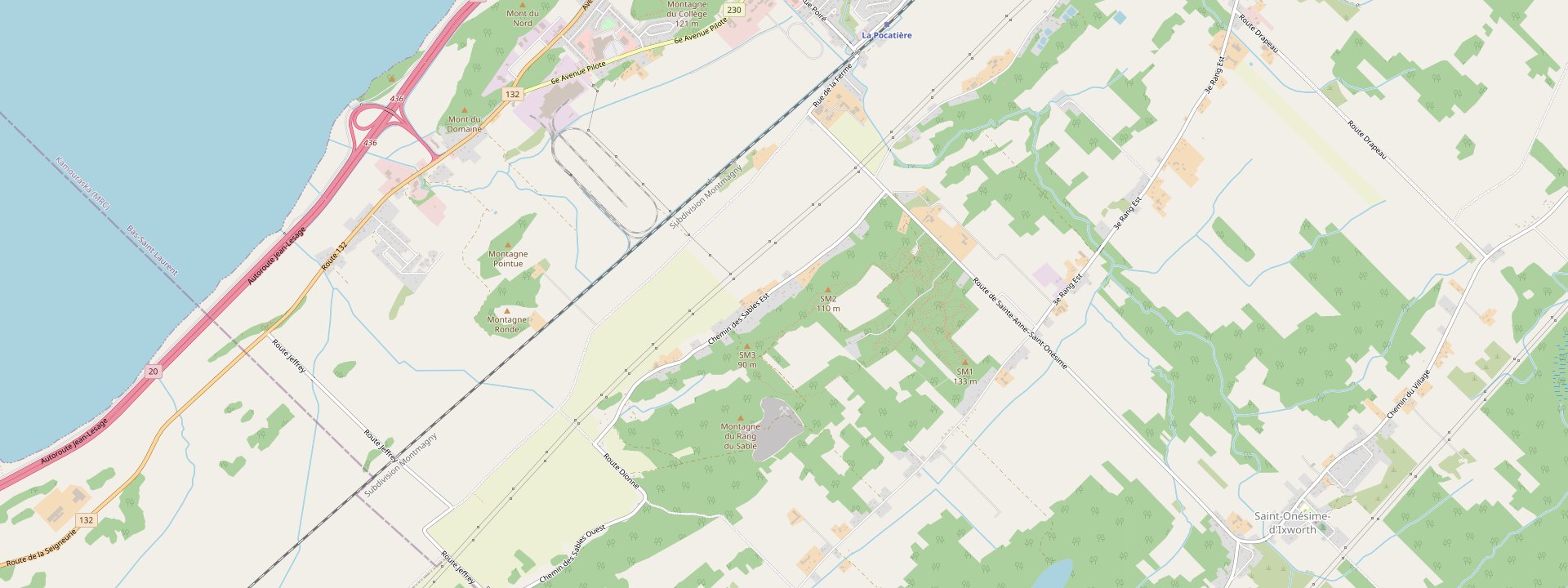 Plan des rues de Sainte-Anne-de-la-Pocatière