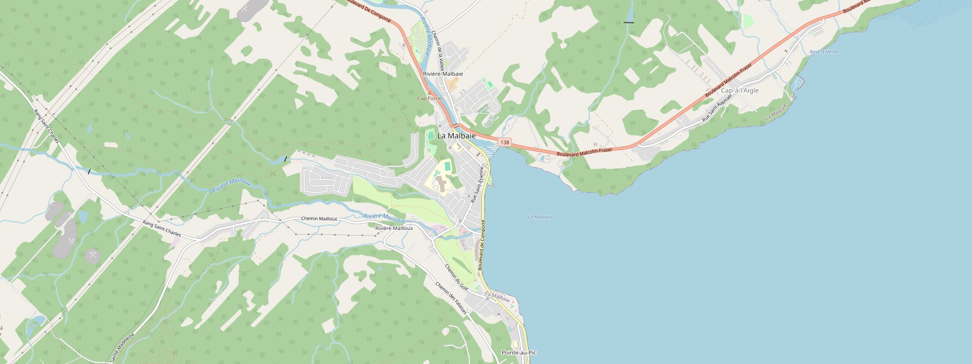Plan des rues de La Malbaie