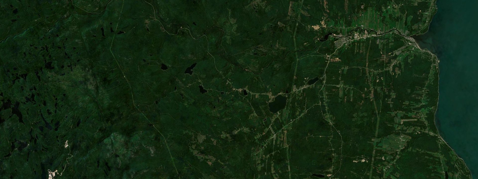 Vue satellite de Saint-Aimé-des-Lacs