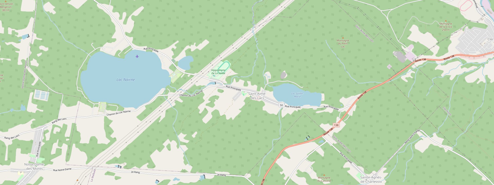 Plan des rues de Saint-Aimé-des-Lacs