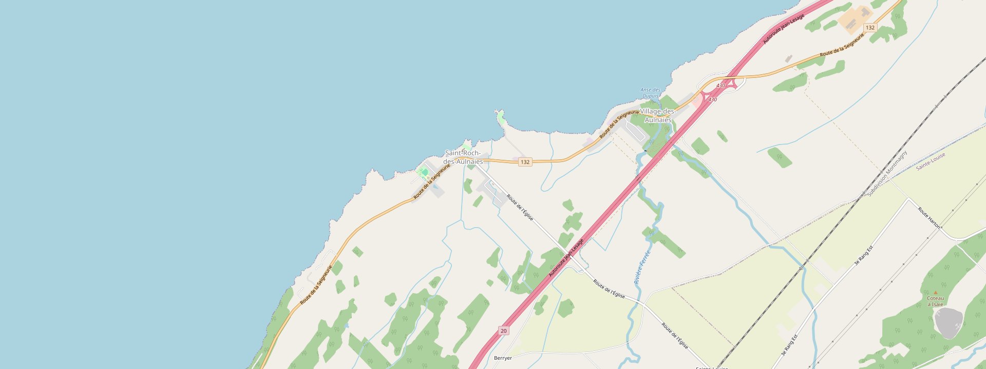 Plan des rues de Saint-Roch-des-Aulnaies