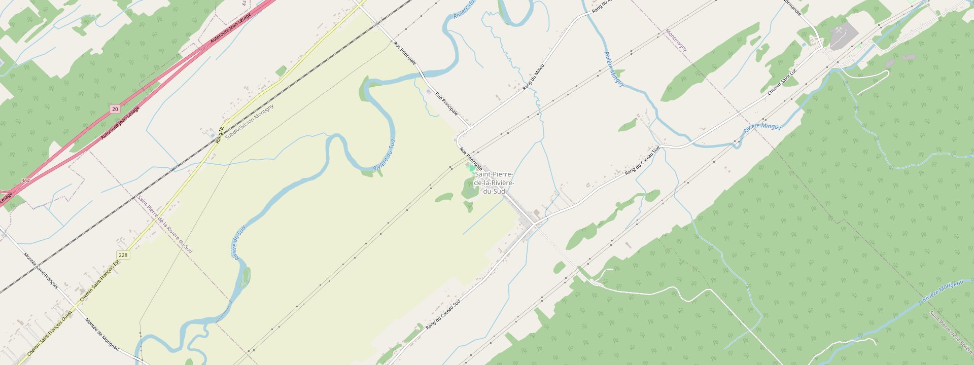 Plan des rues de Saint-Pierre-de-la-Rivière-du-Sud