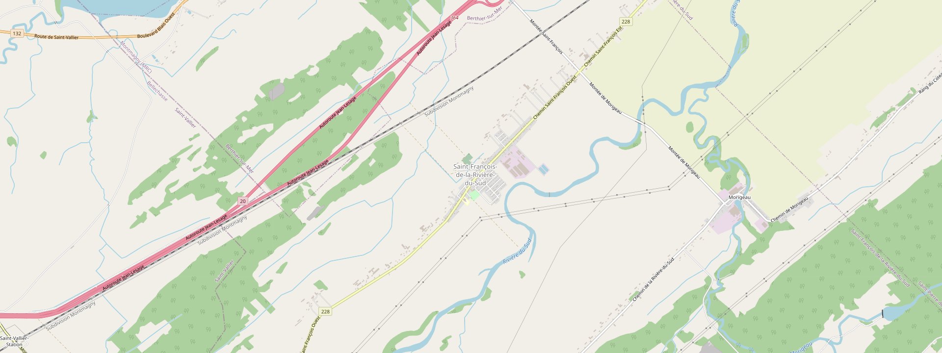 Plan des rues de Saint-François-de-la-Rivière-du-Sud