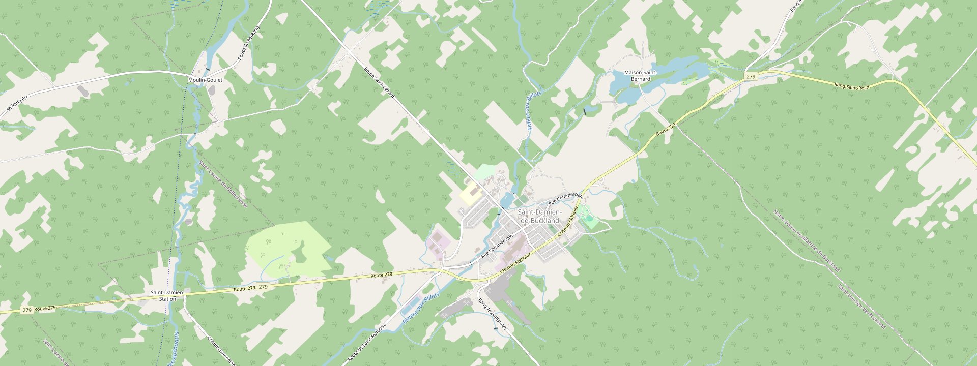 Plan des rues de Saint-Damien-de-Buckland