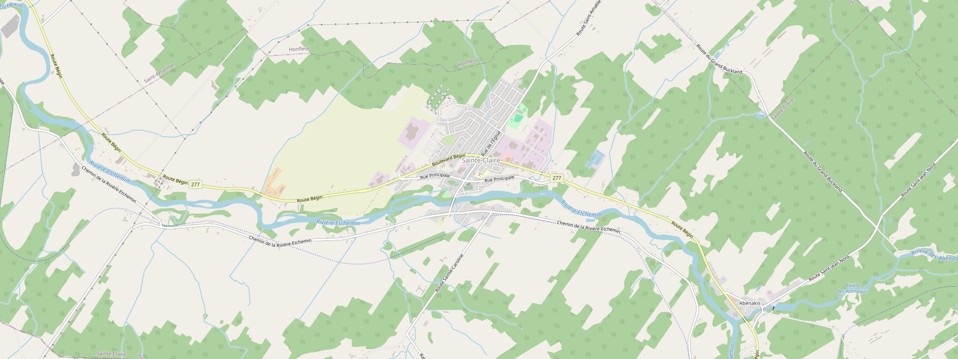 Plan des rues de Sainte-Claire