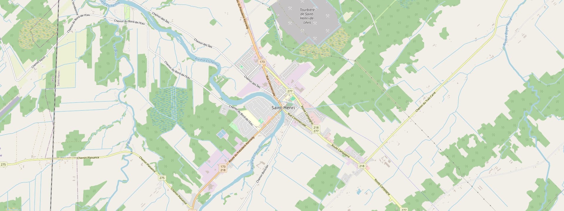 Plan des rues de Saint-Henri