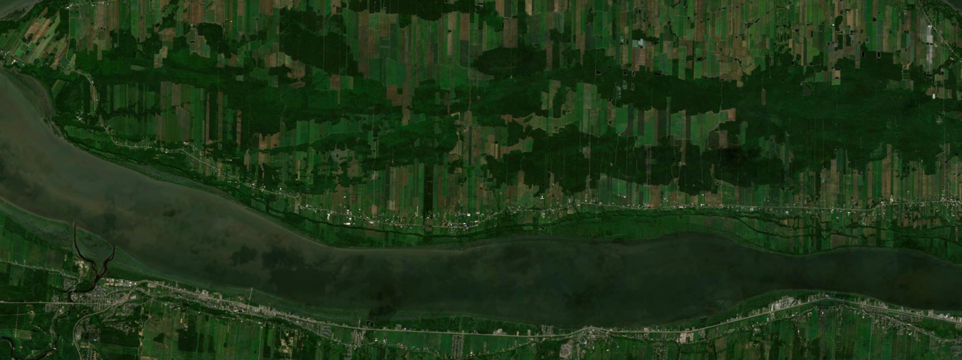 Vue satellite de Sainte-Famille-de-l'Île-d'Orléans