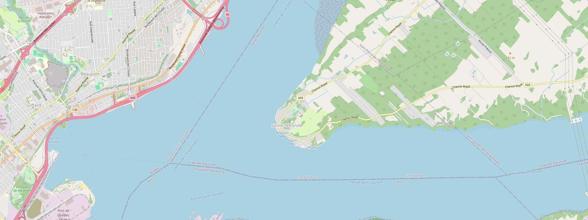 Plan des rues de Sainte-Pétronille
