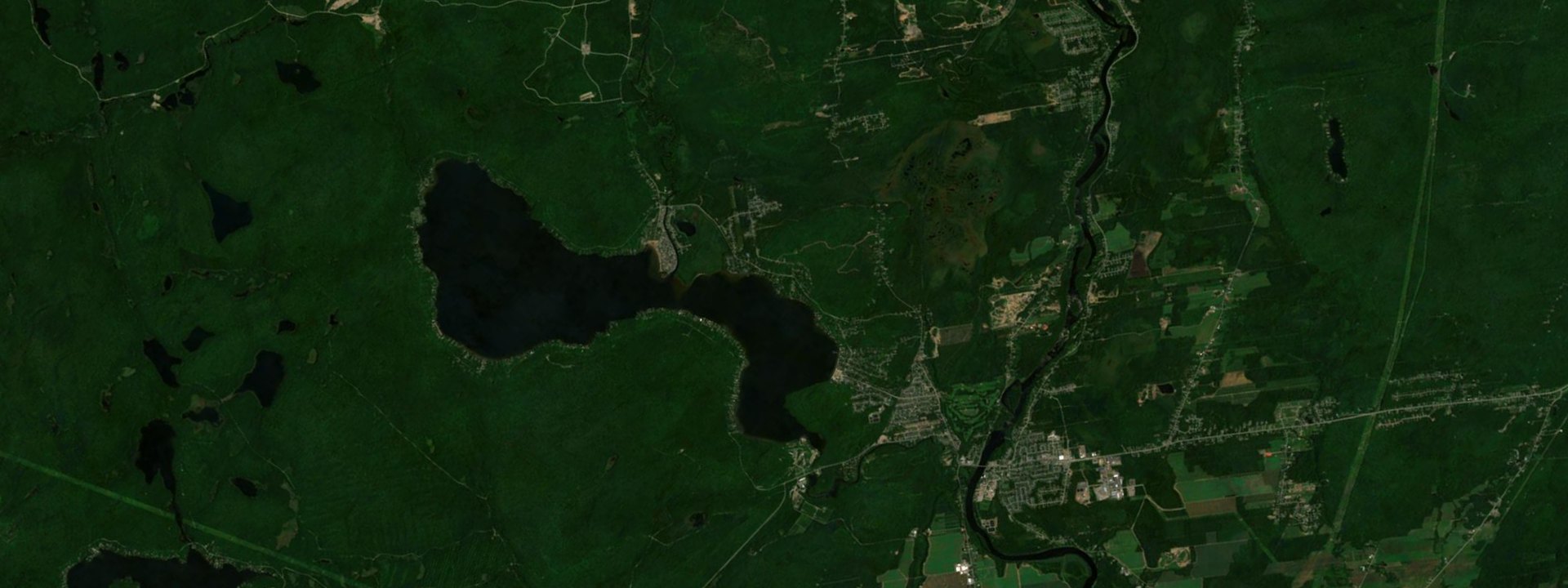 Vue satellite de Fossambault-sur-le-Lac