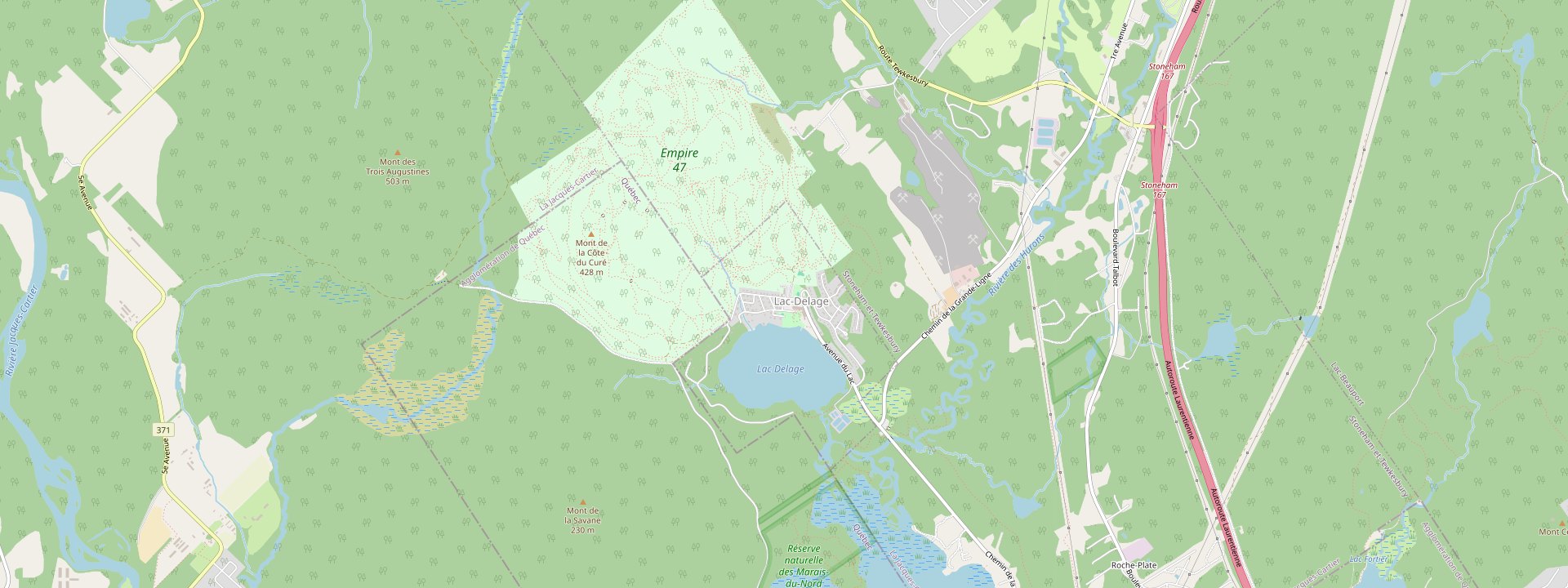 Plan des rues de Lac-Delage