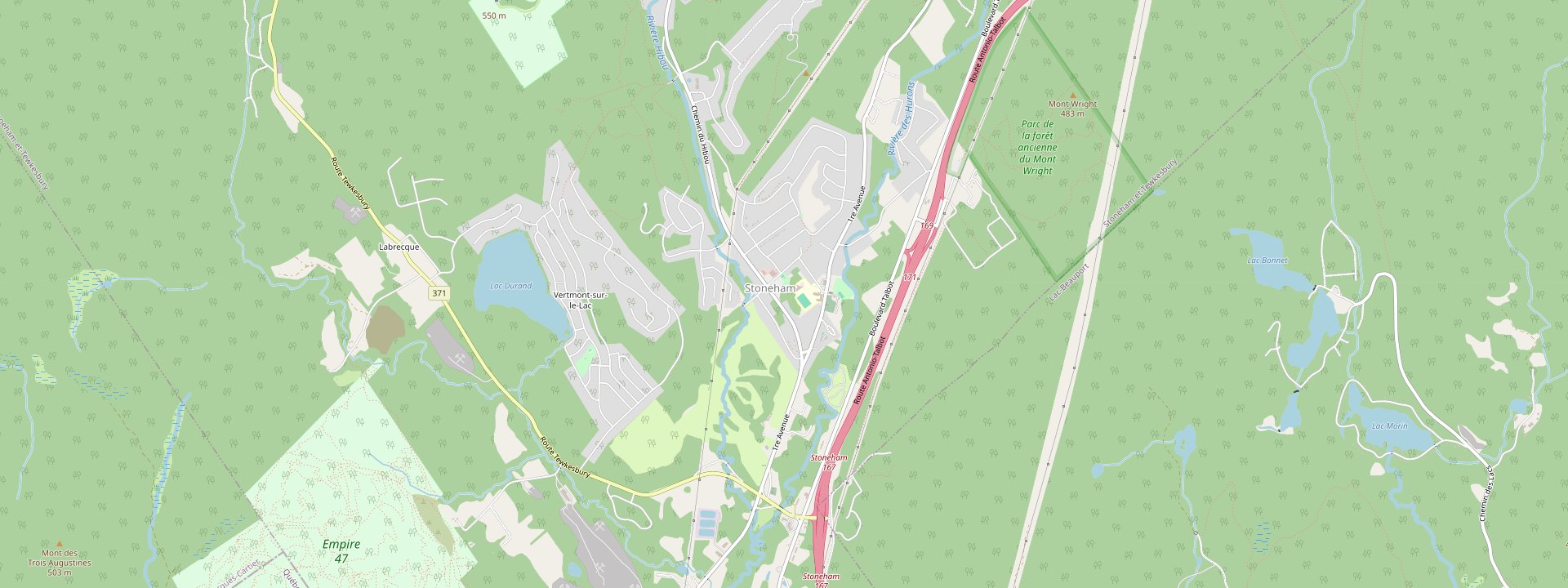 Plan des rues de Stoneham-et-Tewkesbury