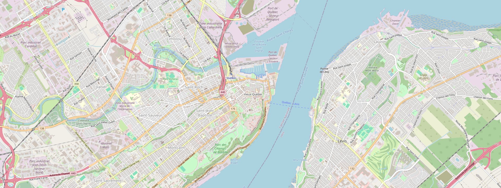 Plan des rues de Québec