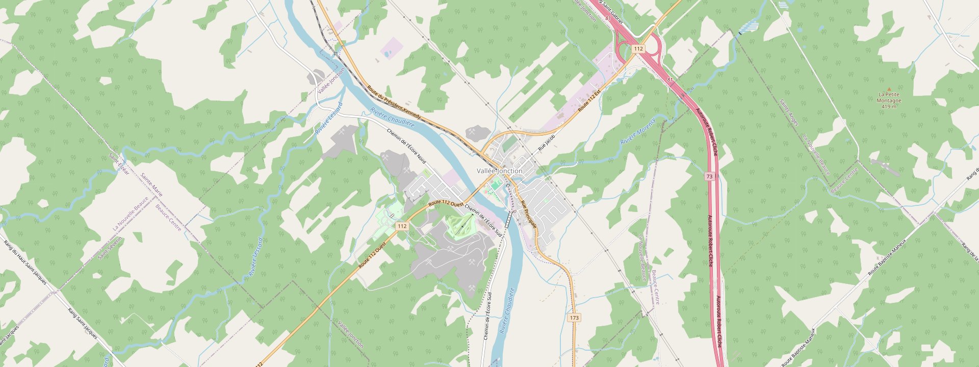 Plan des rues de Vallée-Jonction