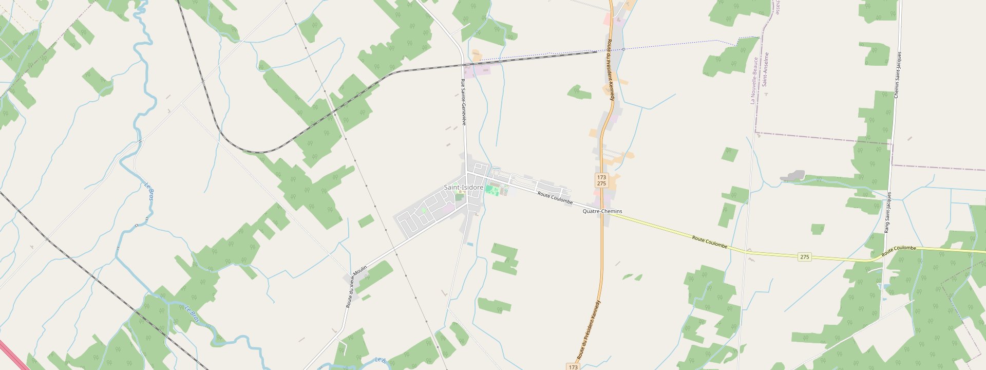 Plan des rues de Saint-Isidore