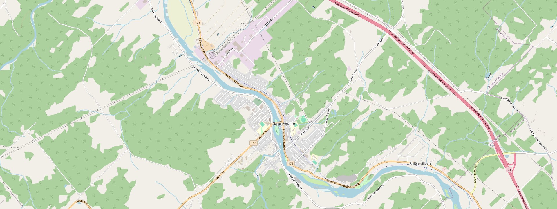 Plan des rues de Beauceville