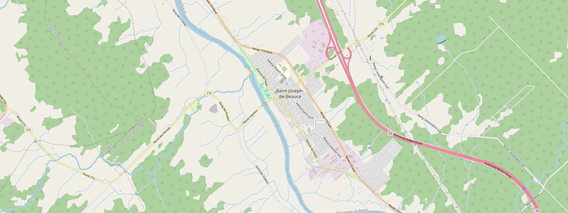 Plan des rues de Saint-Joseph-de-Beauce