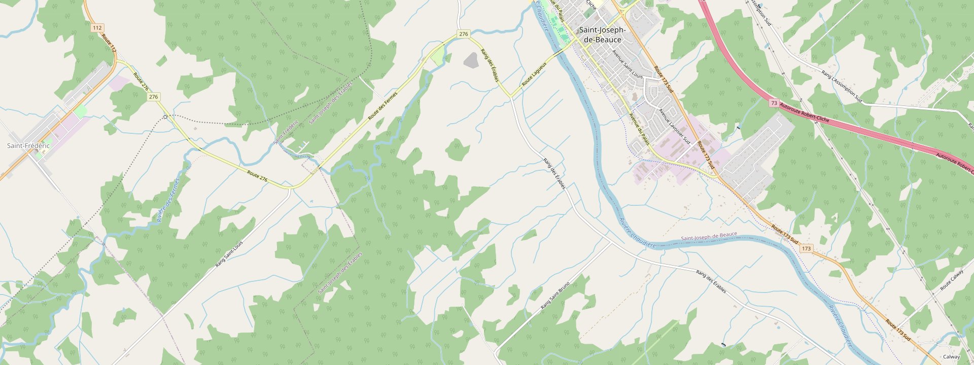 Plan des rues de Saint-Joseph-des-Érables