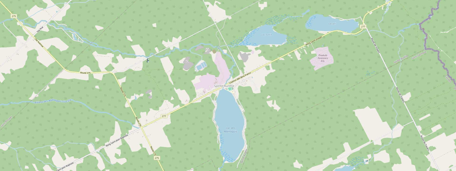 Plan des rues de Sainte-Aurélie