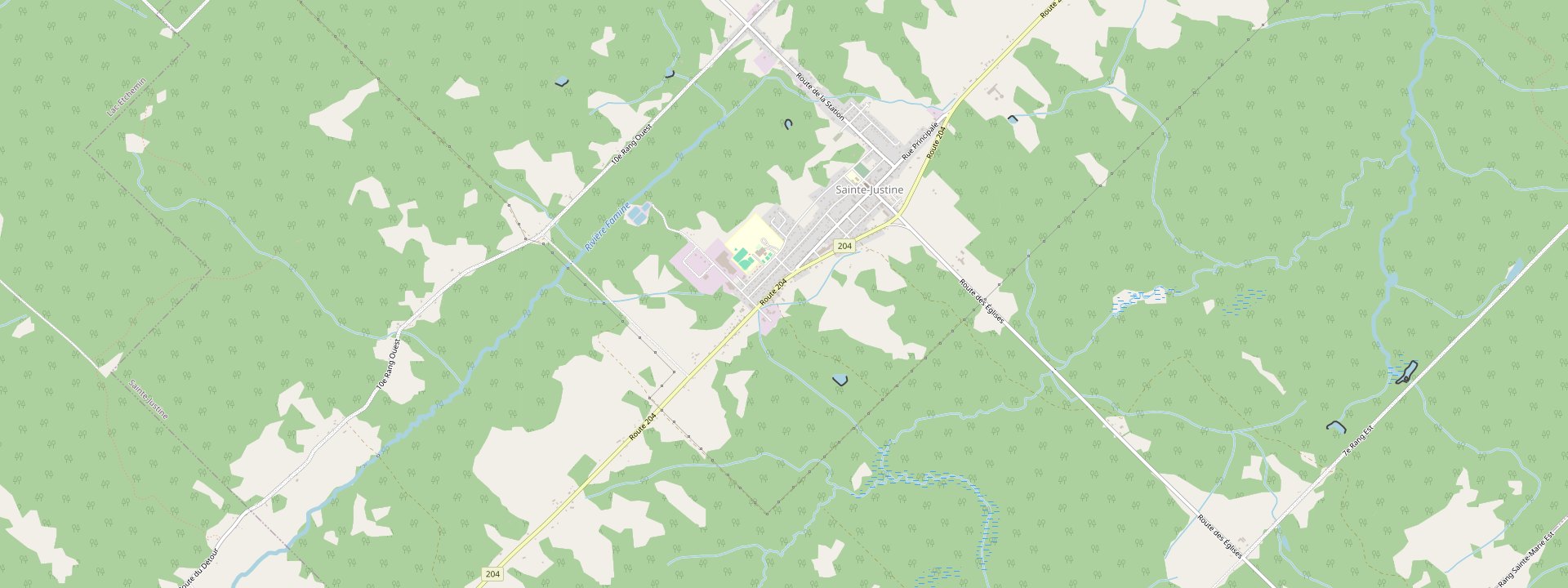 Plan des rues de Sainte-Justine