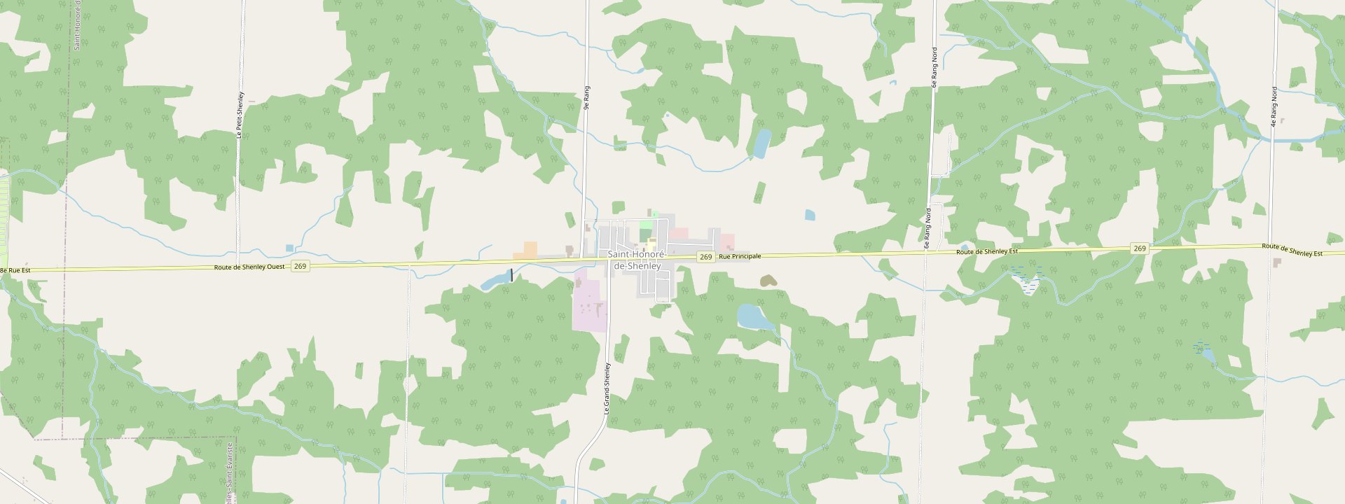Plan des rues de Saint-Honoré-de-Shenley