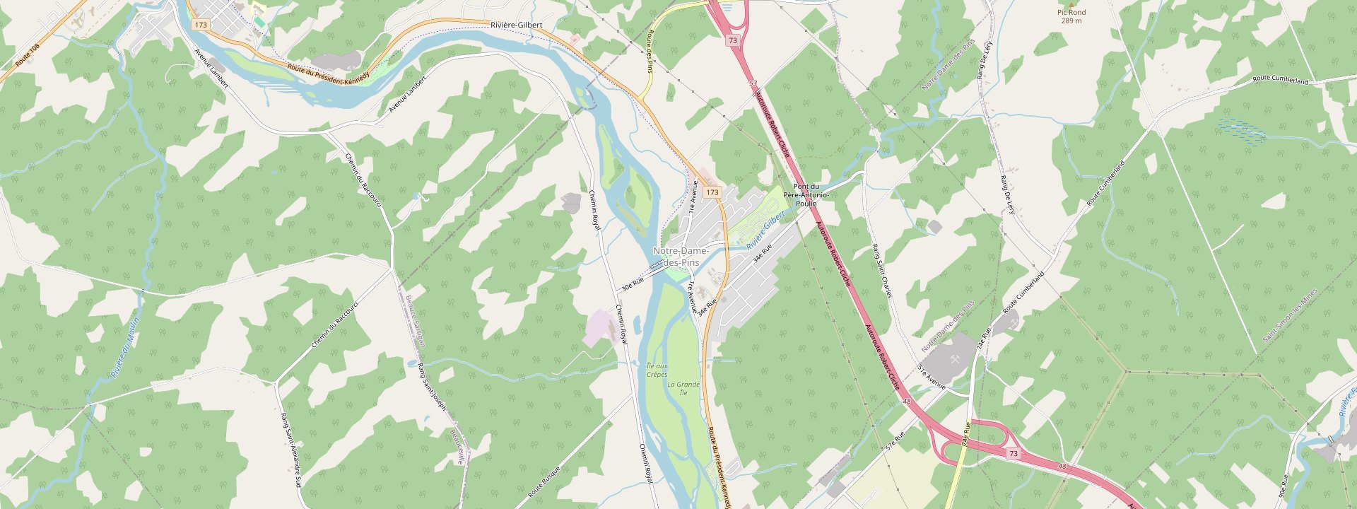 Plan des rues de Notre-Dame-des-Pins